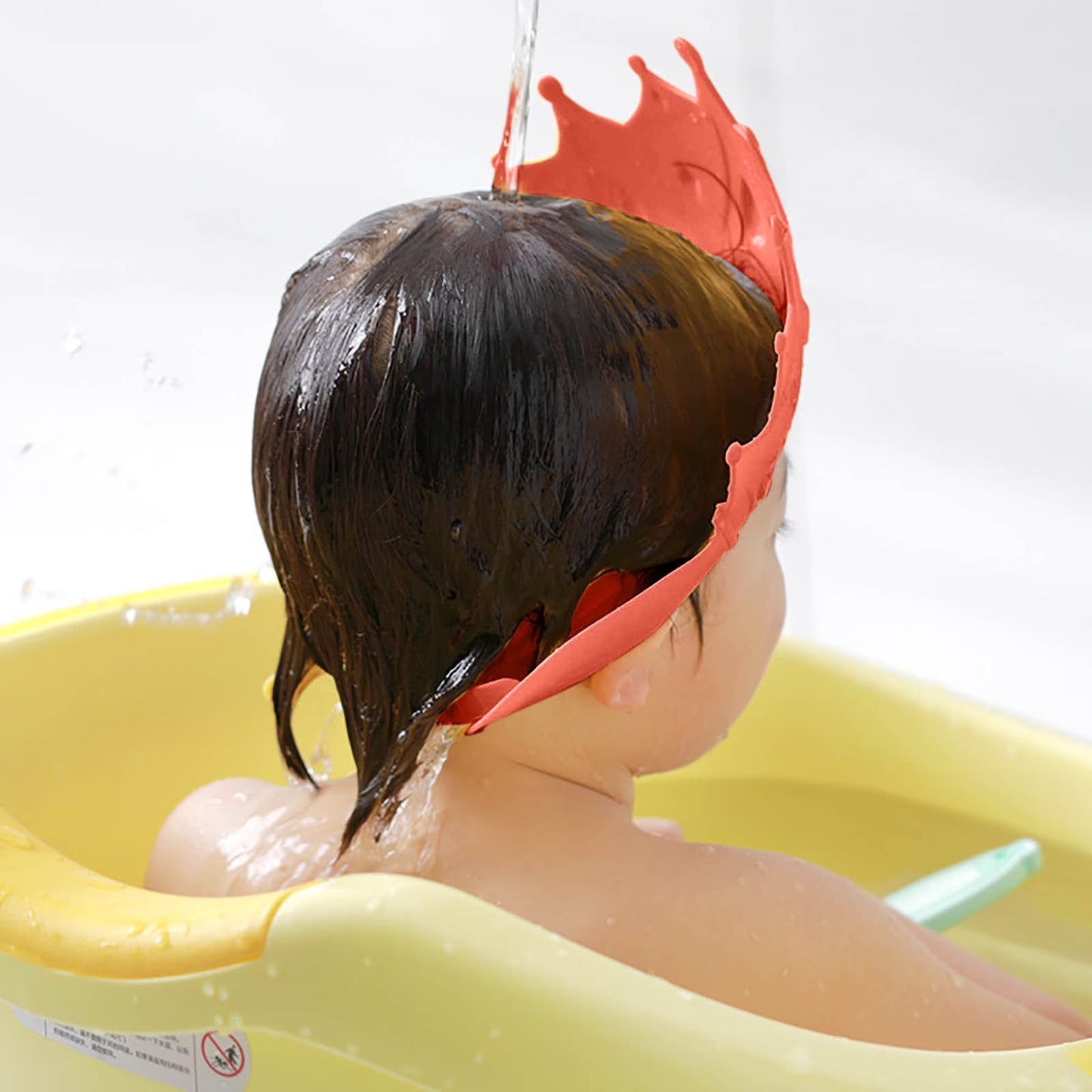 Baby Shower Cap Bathing Cap Soft Adjustable Visor Hat Safe Shampoo Shower Bathing Protection Bath Cap for Toddler, Baby, Kids, Children,Red