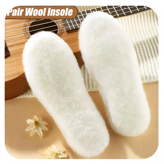 1/2 Pairs Natural Sheepskin Wool Insoles for Shoes Men Winter Feet Warm Thicken Fluffy Fleece Insoles Women Snow Boots Shoe Pad 2 Pairs Insoles Eu39-40 (250Mm)