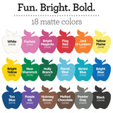 Apple Barrel Acrylic Craft Paint Set – 18 Matte Colors, 2 oz Bottles