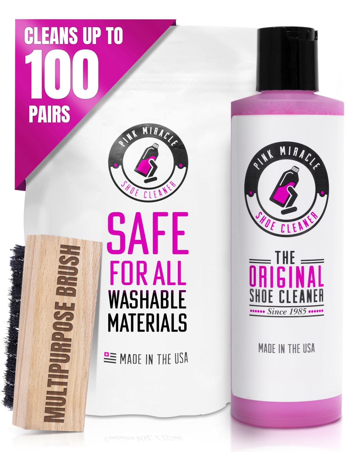 Pink Miracle Shoe Cleaner Kit for Sneakers, Leather, Suede, and Canvas product photo 1