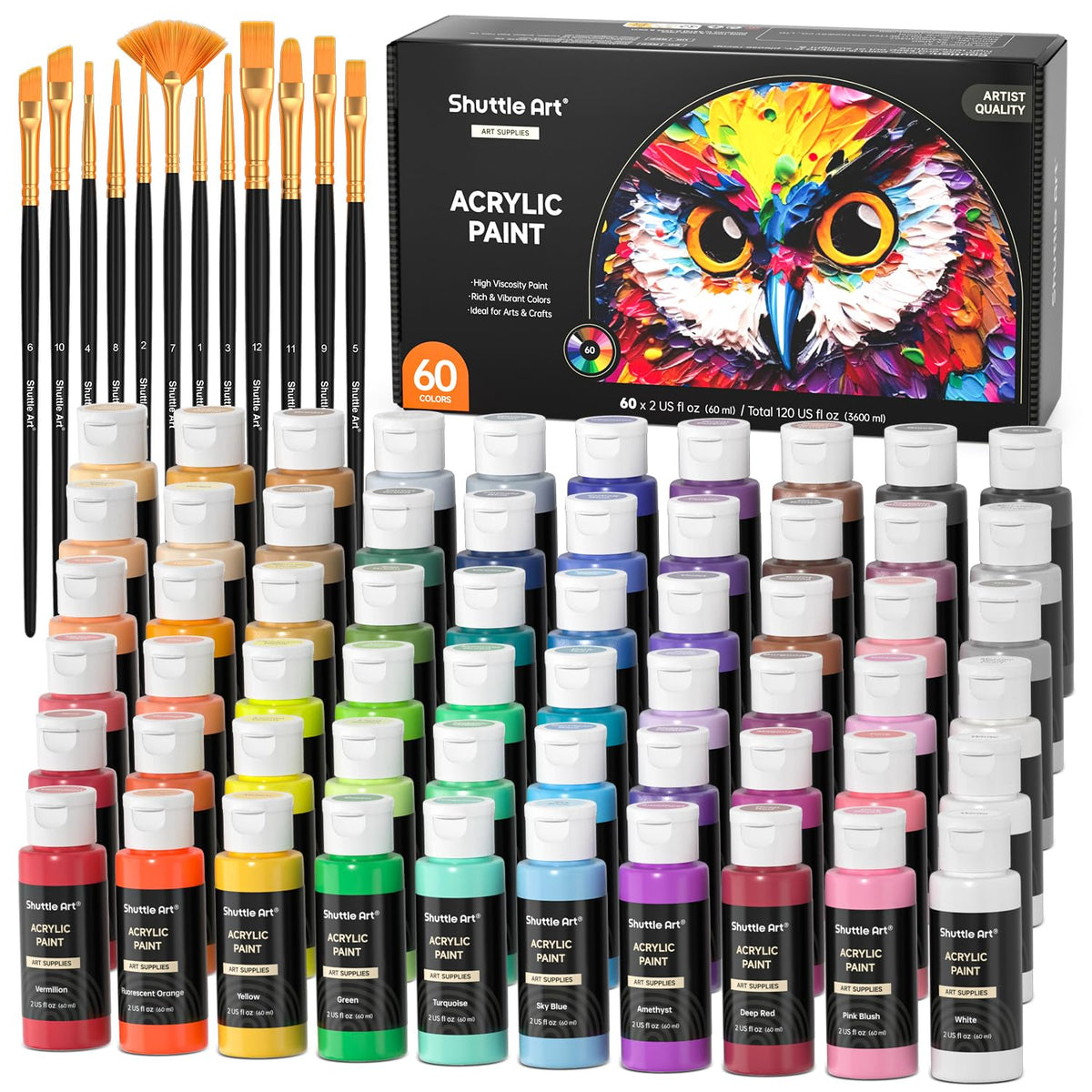 Shuttle Art Acrylic Paint Set – 2 oz Bottles