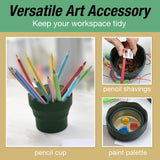 Faber-Castell Clic & Go Collapsible Water Cup with Brush Rim, Dark green