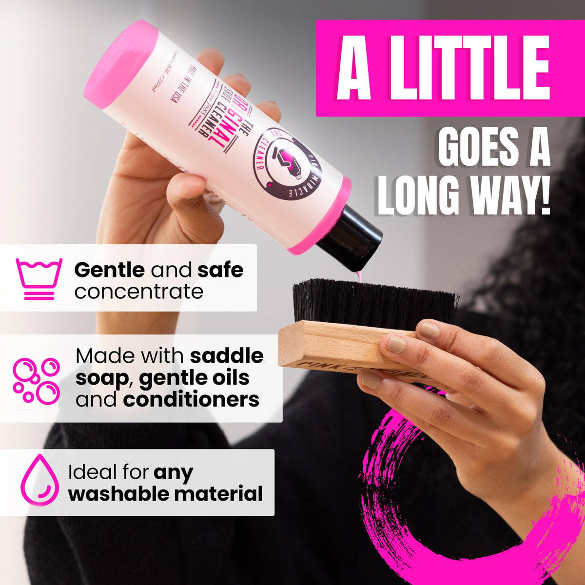 Pink Miracle Shoe Cleaner Kit for Sneakers, Leather, Suede, and Canvas product photo 3