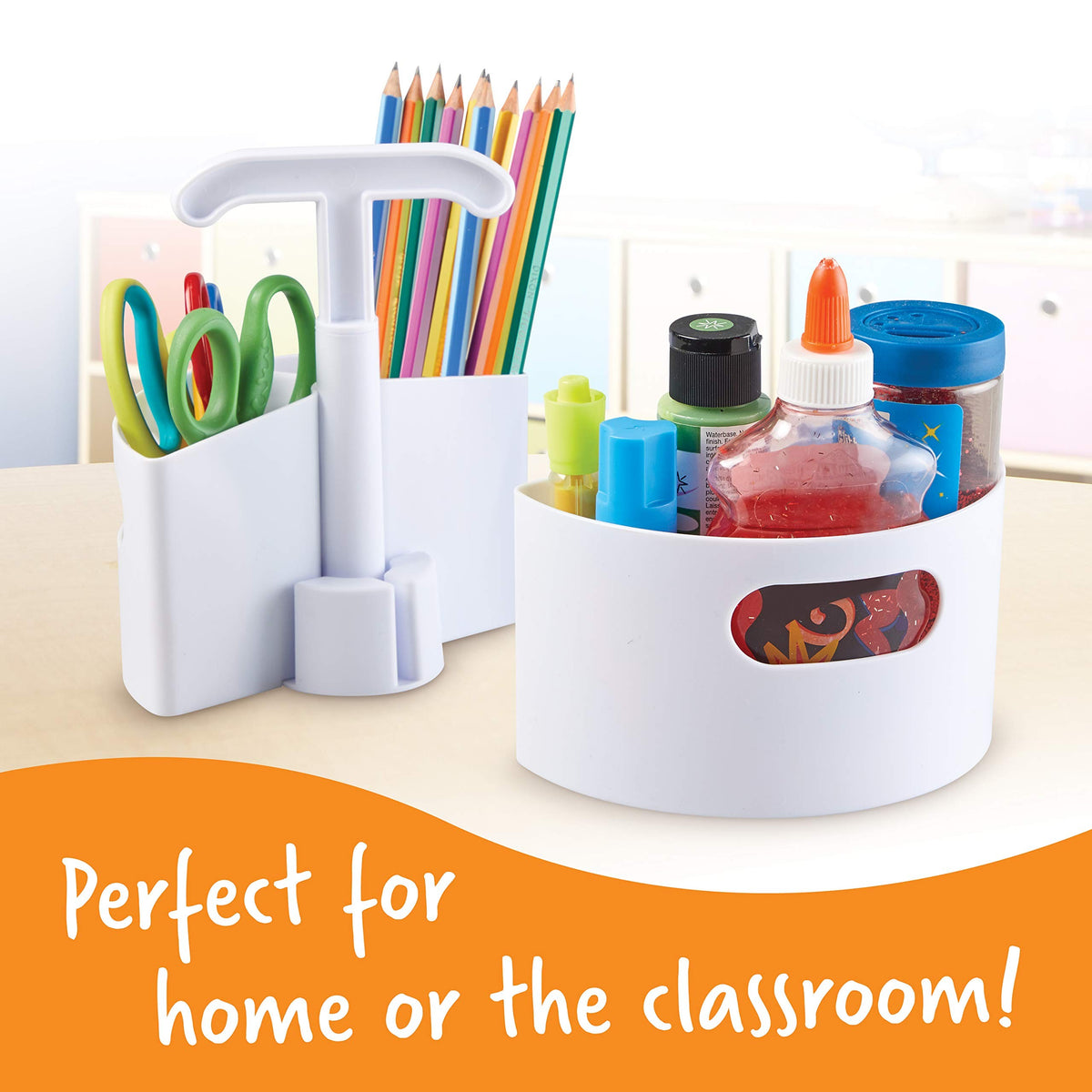 Learning Resources Create-a-Space Storage Mini Center, White, White
