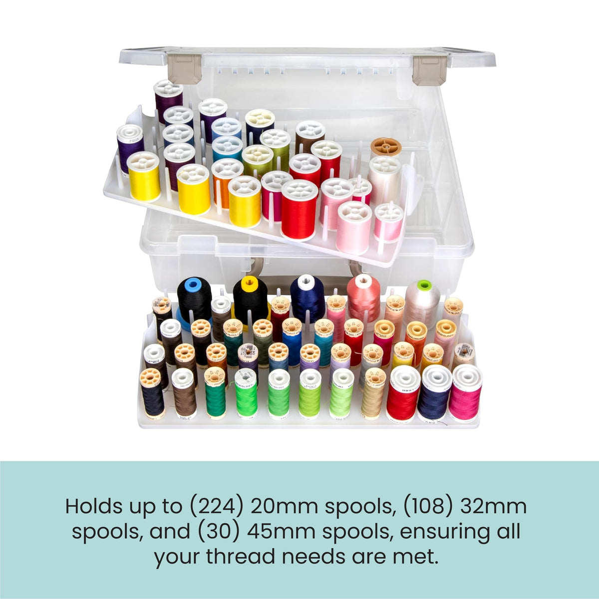 ArtBin Super Satchel Thread Box, 108 Pegs, Clear, Clear