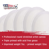 U.S. Art Supply Round Stretched Canvas, 8 in, 6-Pack