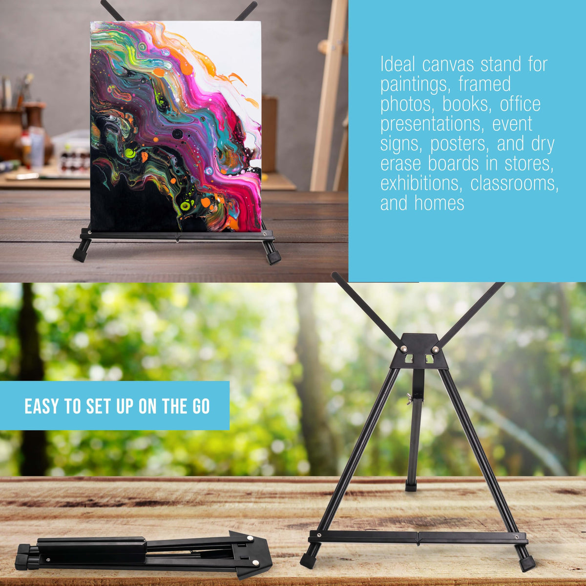 U.S. Art Supply Tabletop Easel, 15-21 in