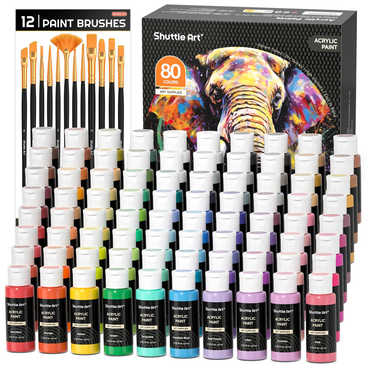 Shuttle Art Acrylic Paint Set – 2 oz Bottles