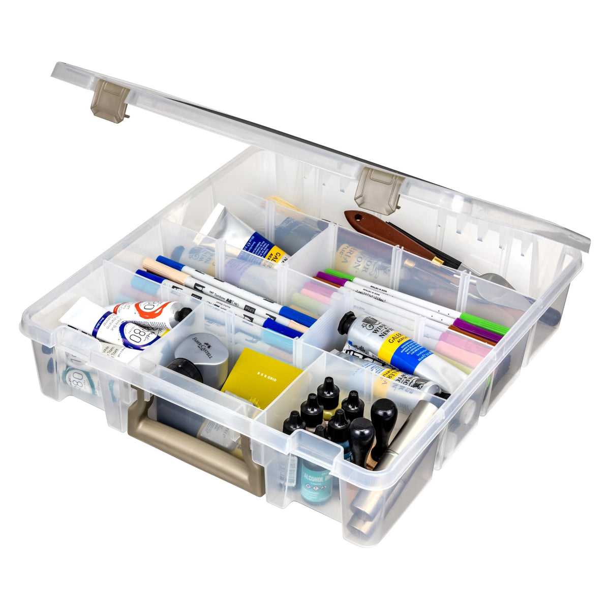 ArtBin Super Satchel with 12 Removable Dividers, Clear, Clear
