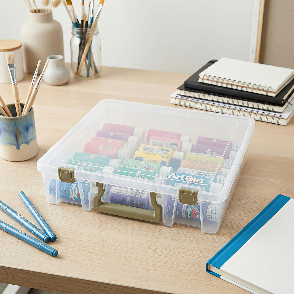 ArtBin Super Satchel, 1 Compartment, 15.25 x 14 x 3.5 Inches, Clear