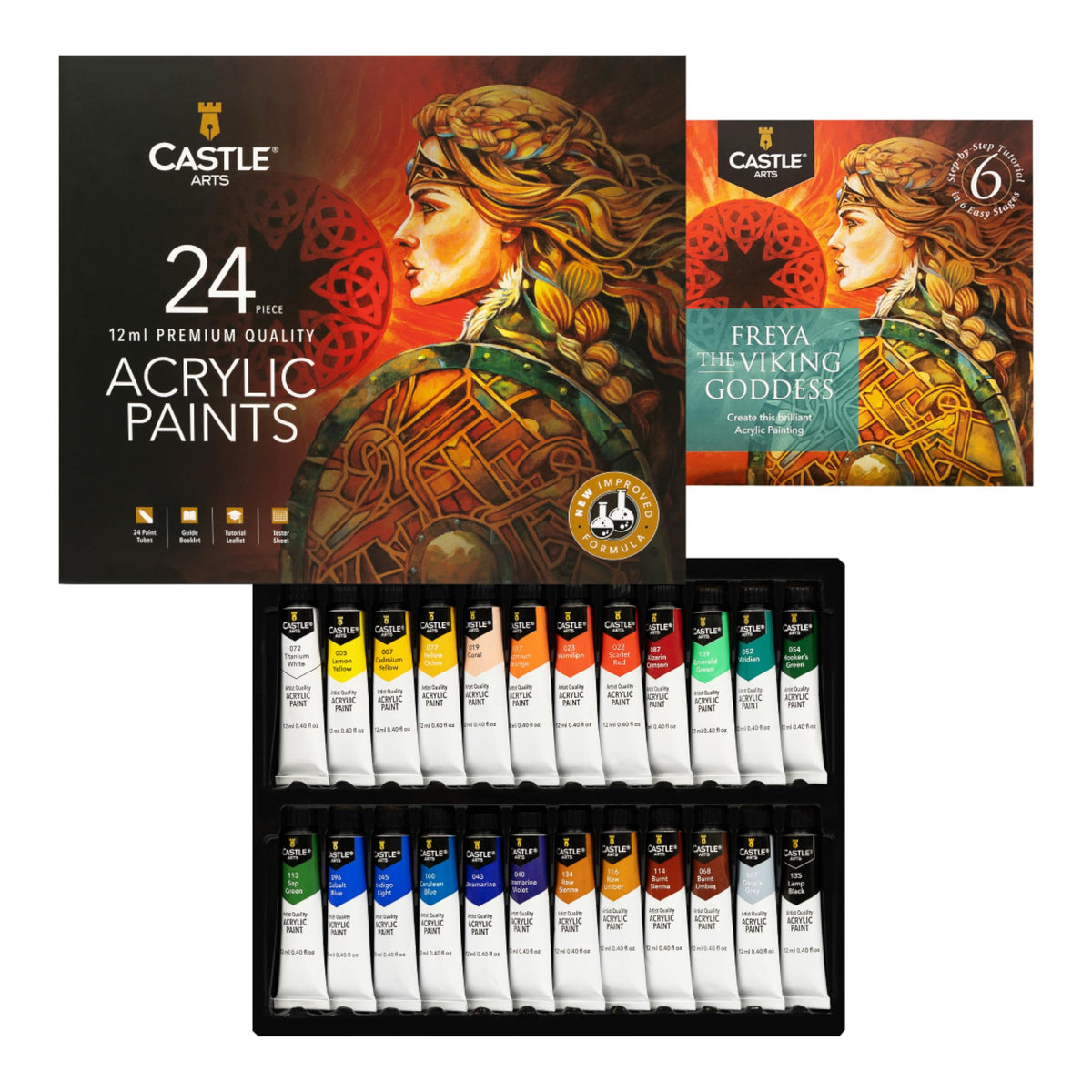 Castle Art Supplies Acrylic Paint Set, 24 x 12ml