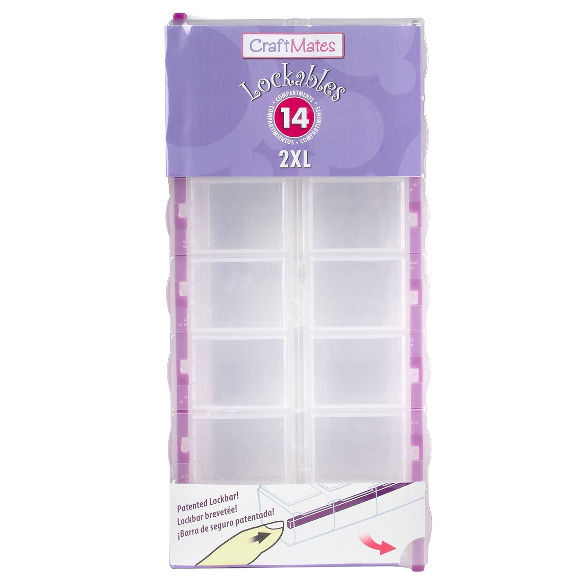 CRAFT MATES Bead Organizer, 14 Locking Compartments, 14 compartments