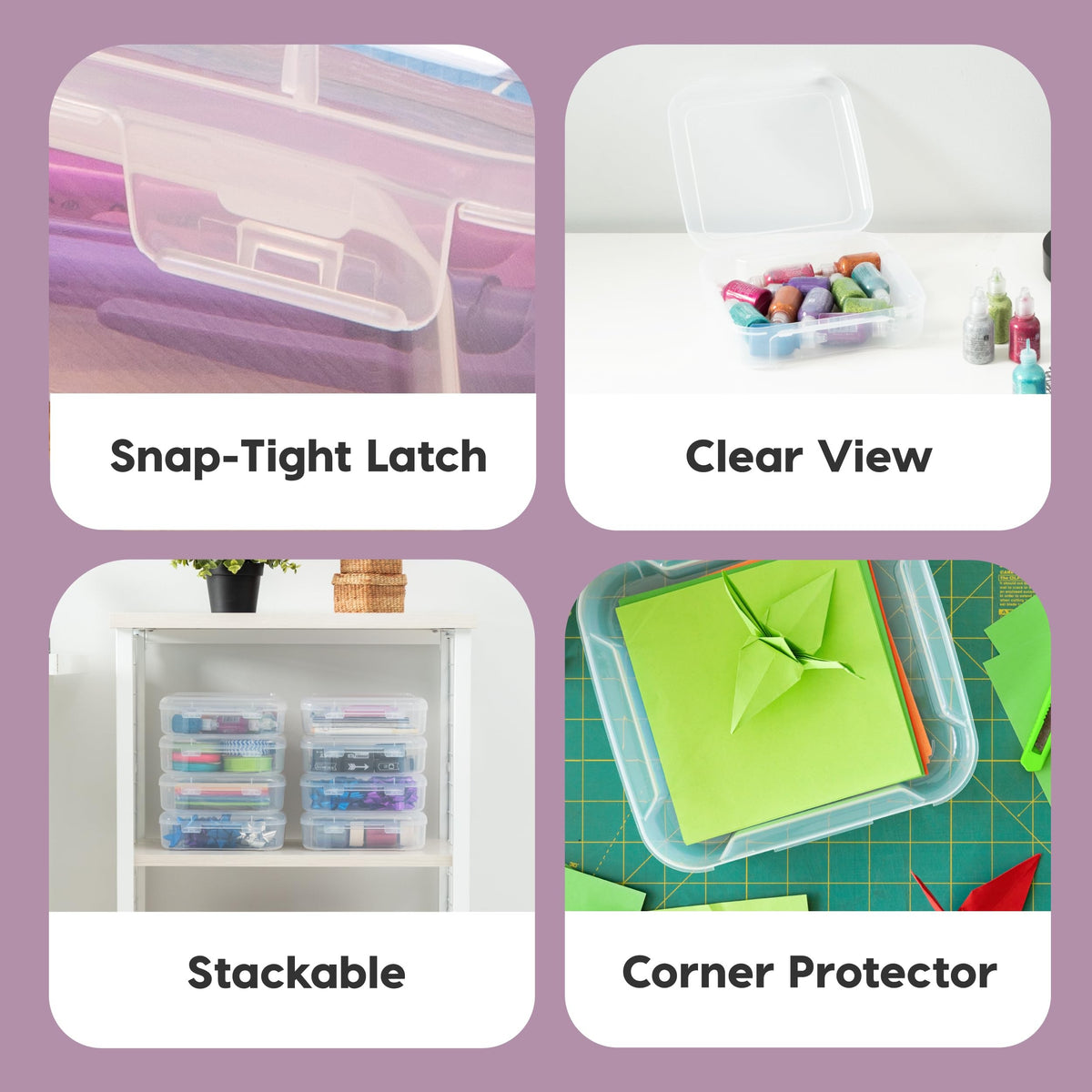IRIS USA 6 x 6 Thick Scrapbook Case, 8-Pack, Clear, 8 cases