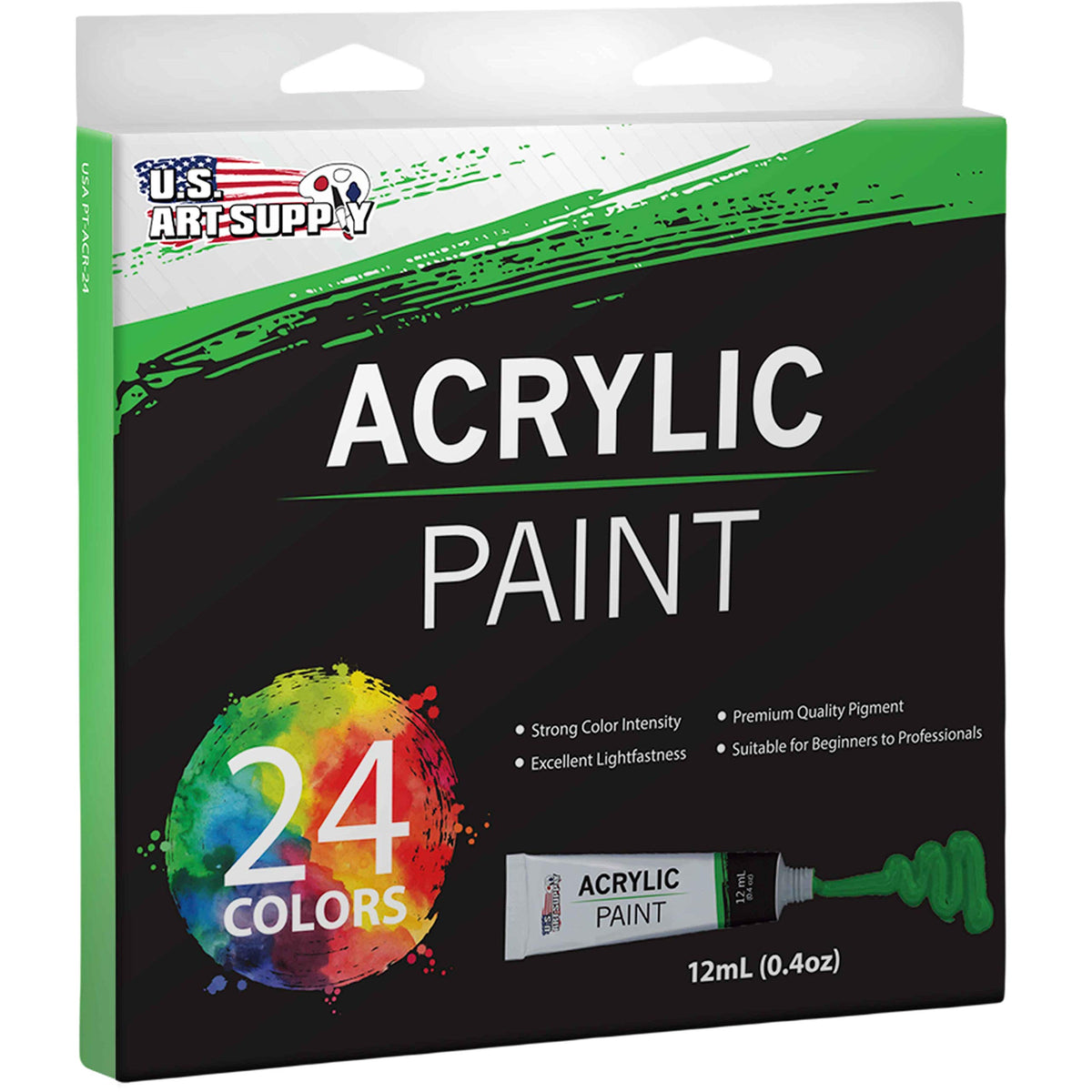U.S. Art Supply 24 Color Acrylic Paint Set, 12ml