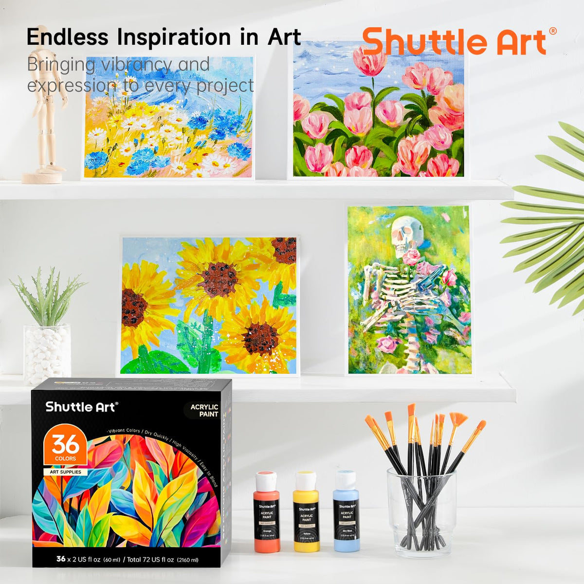 Shuttle Art Acrylic Paint Set – 2 oz Bottles