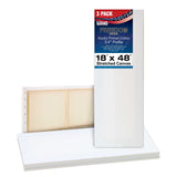 U.S. Art Supply Stretched Canvas, 4x12 in, 6-Pack
