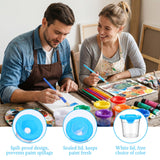 Paint Cups with Lids and Brushes, 20-Pack