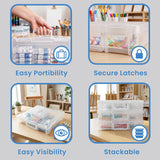 ArtBin 12 x 12 Craft Organizer with Handle, 3-Pack, Clear, 3 boxes