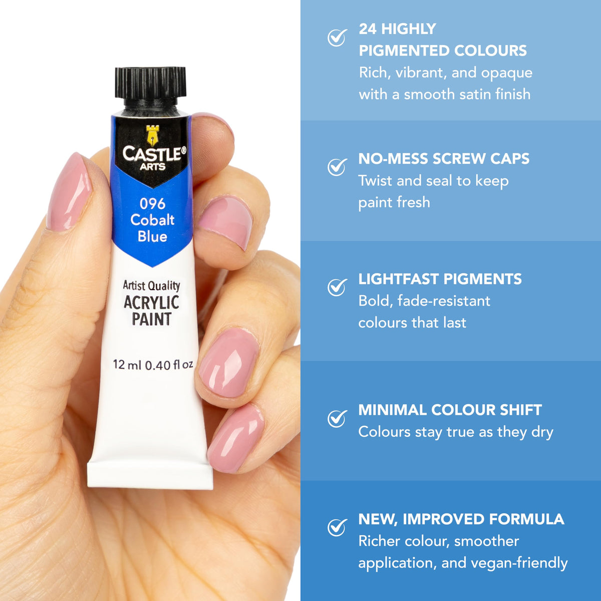 Castle Art Supplies Acrylic Paint Set, 24 x 12ml