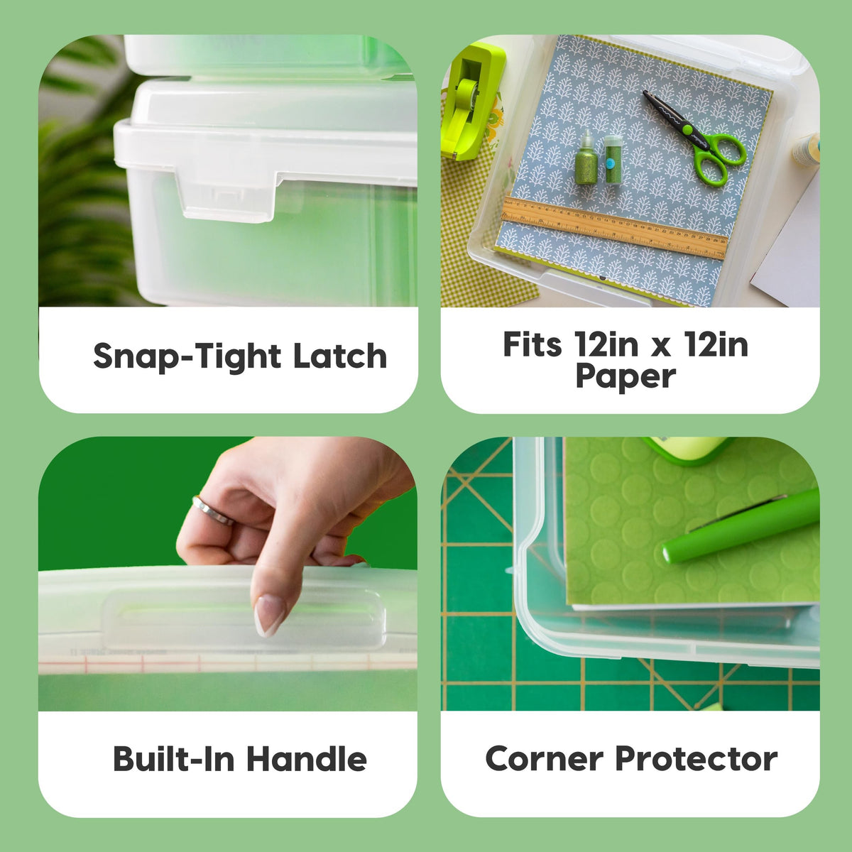 IRIS USA 12 x 12 Thick Scrapbook Case, 6-Pack, Clear, 6 cases