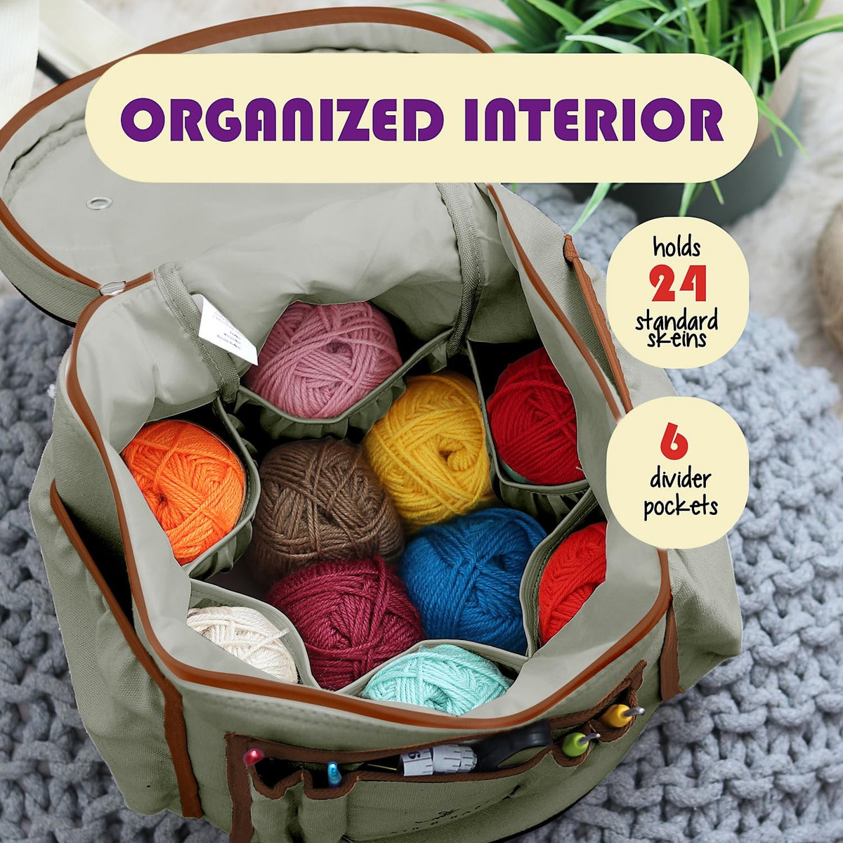 Hearth & Harbor Crochet Bag, Sage Green, Sage green