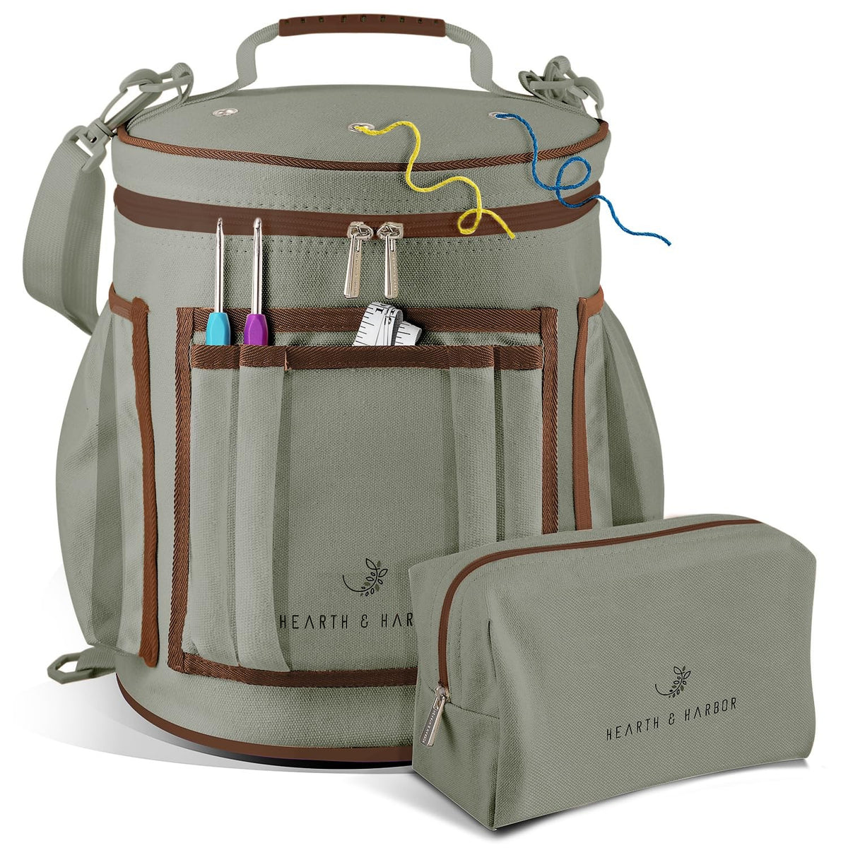 Hearth & Harbor Crochet Bag, Sage Green, Sage green
