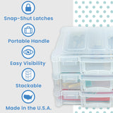 ArtBin 12 x 12 Craft Organizer with Handle, 3-Pack, Clear, 3 boxes