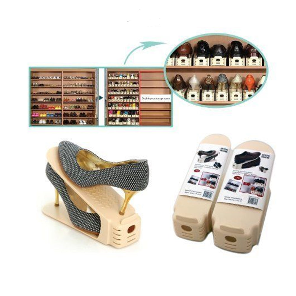 Shoe Double Decker - Efficient Space-Saving Organizer- Small - 2 Pack