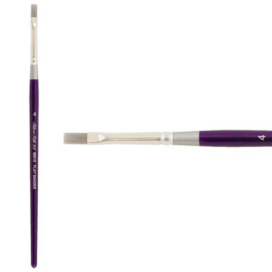 Silver Silk 88 Short Handle Synthetic Flat Shader Brushes