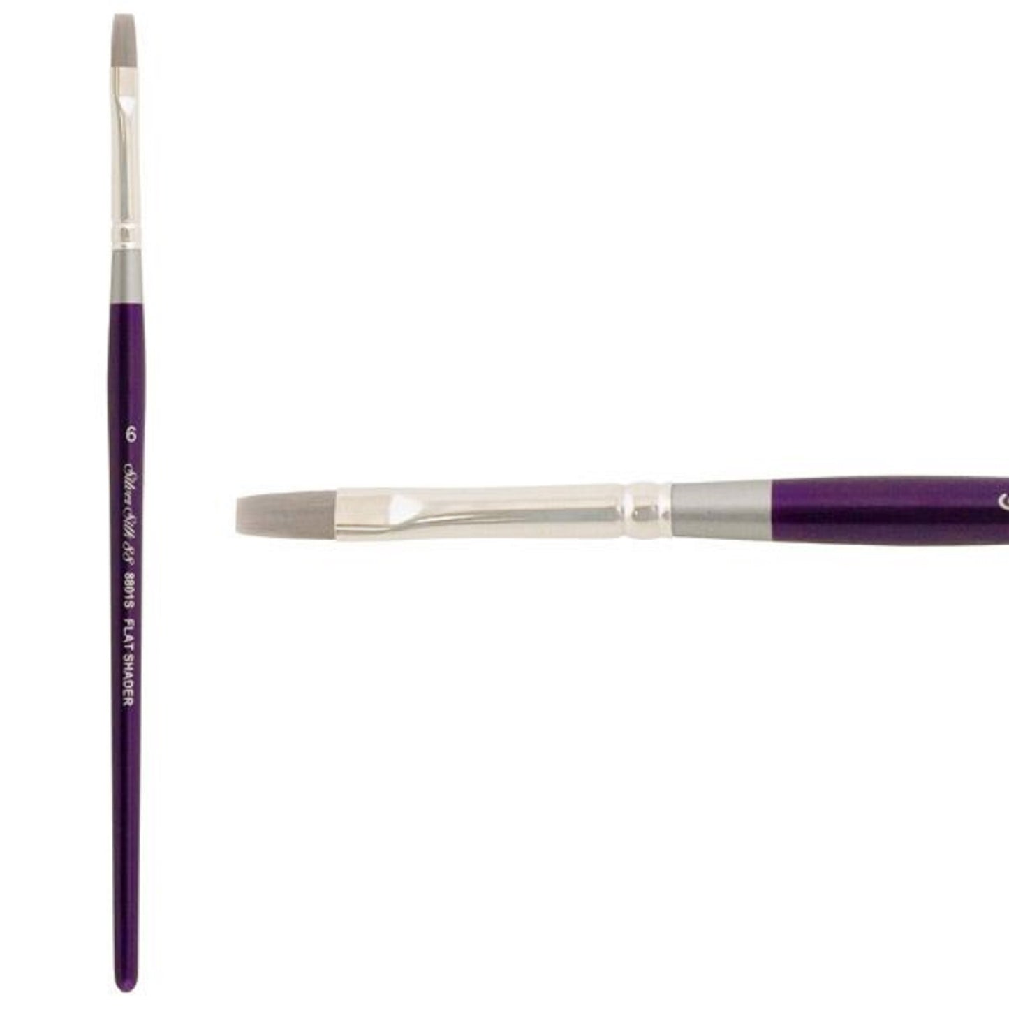 Silver Silk 88 Short Handle Synthetic Flat Shader Brushes