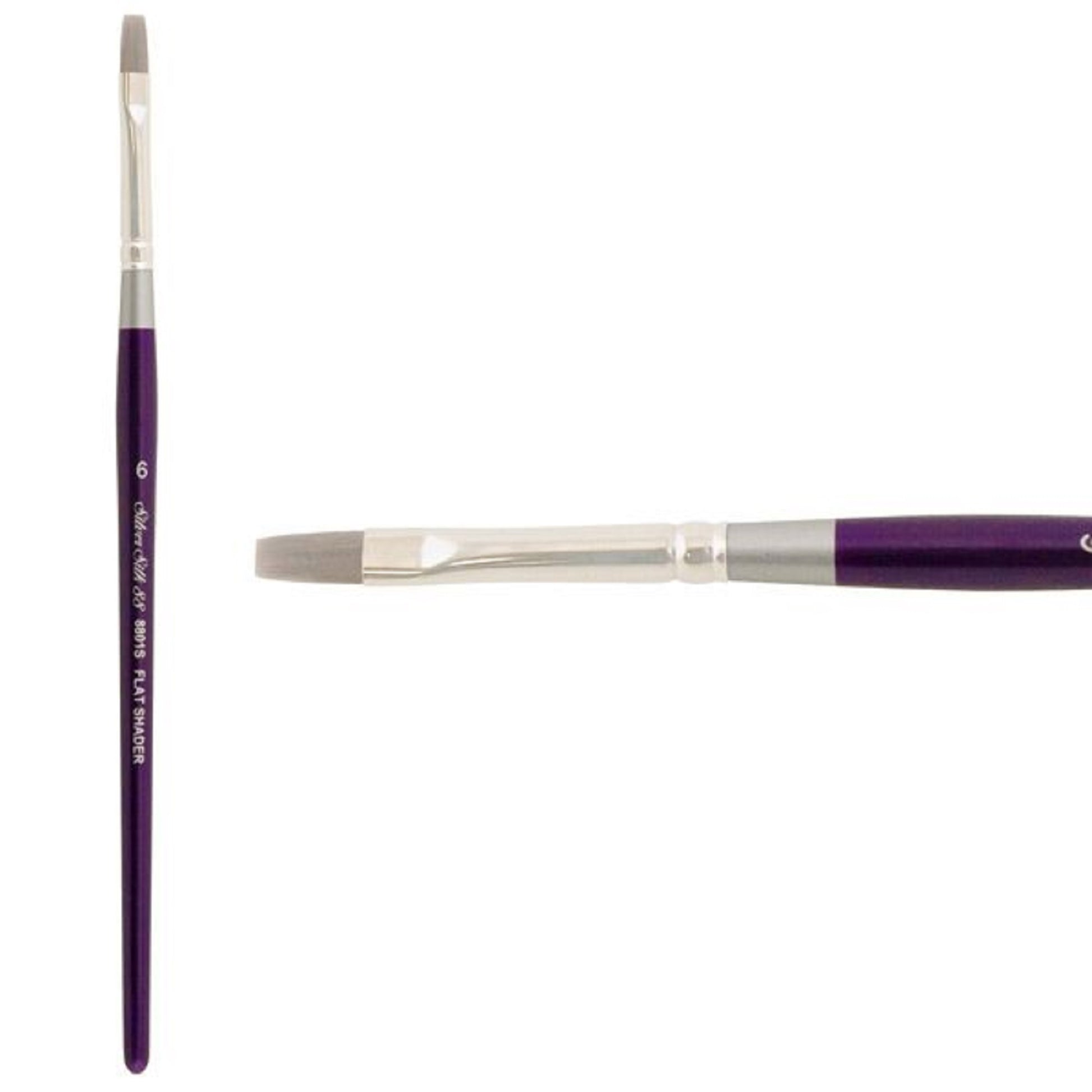 Silver Silk 88 Short Handle Synthetic Flat Shader Brushes