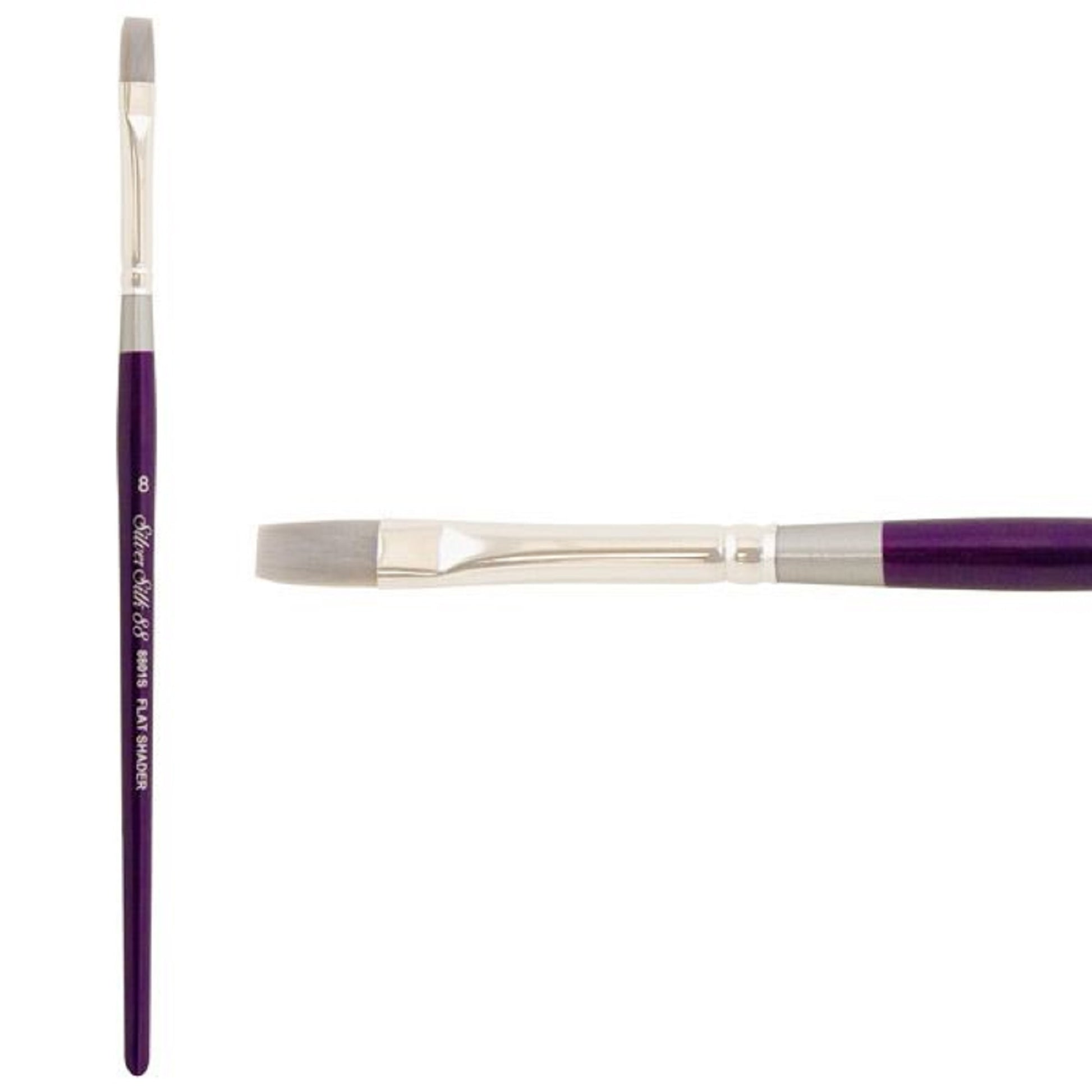 Silver Silk 88 Short Handle Synthetic Flat Shader Brushes