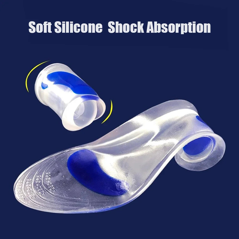 Silicon Orthopedic Insoles for Shoes Women Men Flat Foot Arch Support Shoe Pad Shock Absorption Plantar Fasciitis Relief Insoles
