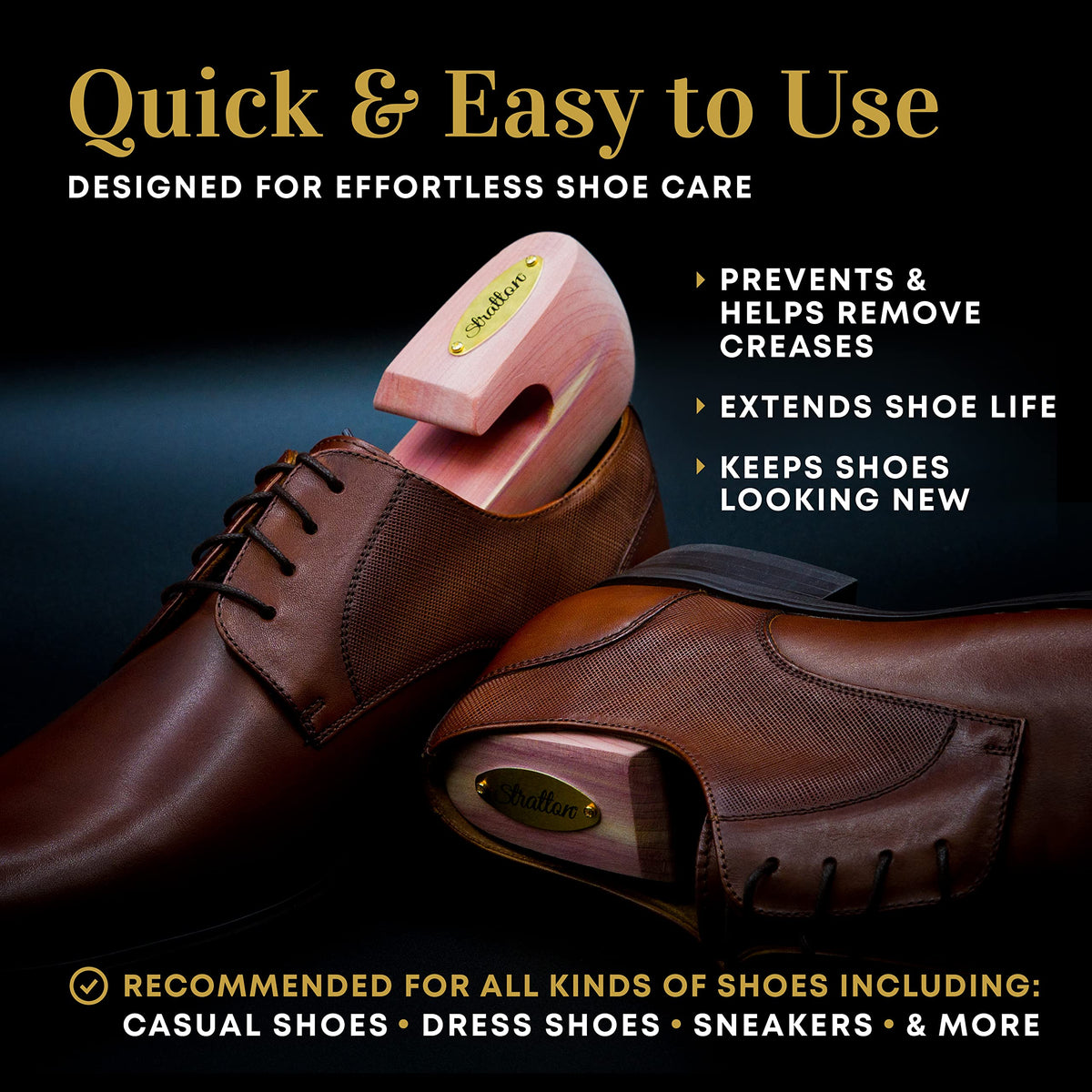 Stratton Men's Adjustable Split-Toe Cedar Shoe Tree, 2-Pack product photo 3