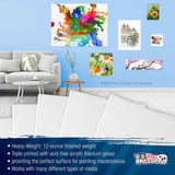 U.S. Art Supply Stretched Canvas, 4x12 in, 6-Pack