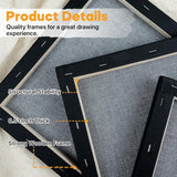 CONDA Black Stretched Canvas, 11x14 in, 8-Pack