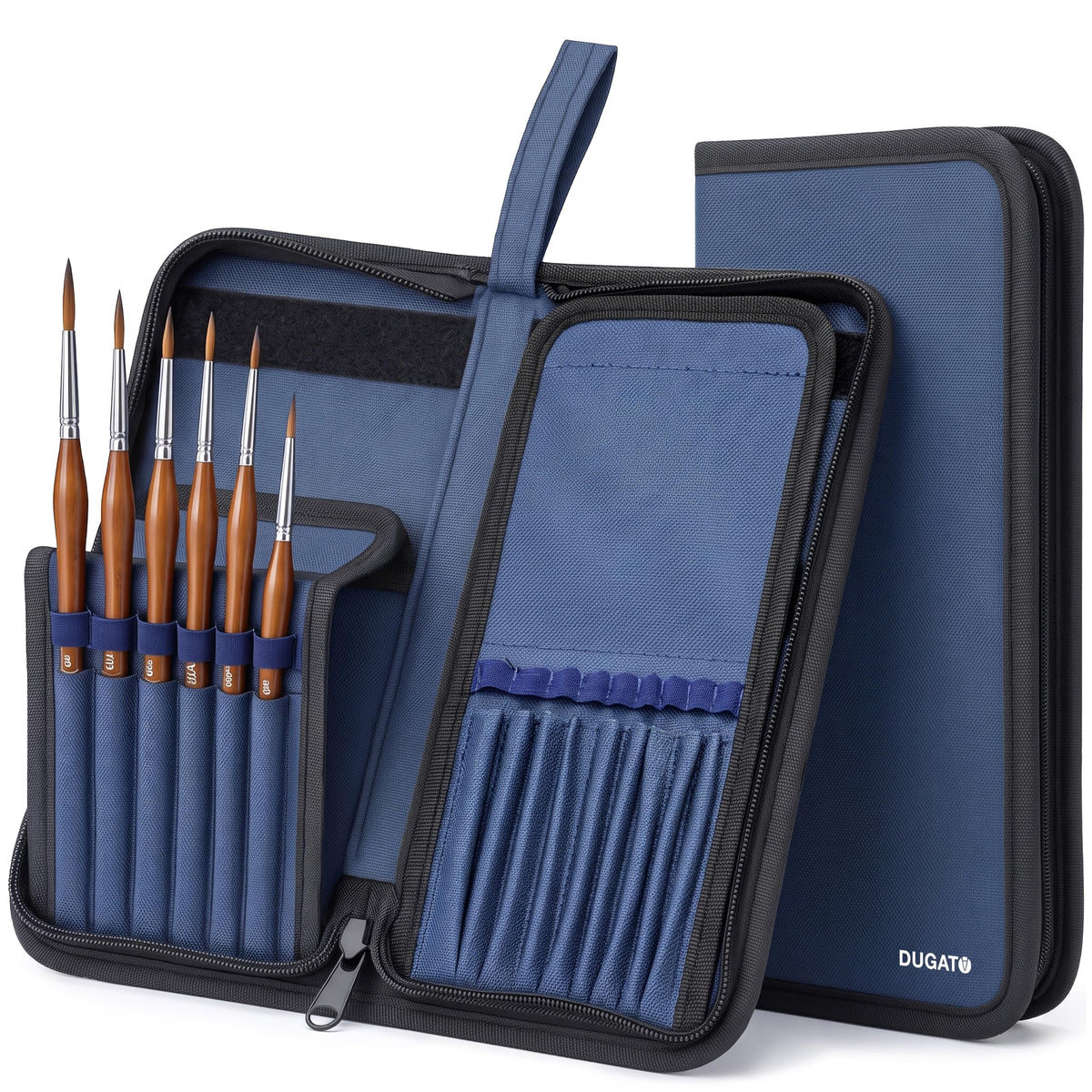 DUGATO Short Canvas Brush Holder, Blue, Blue