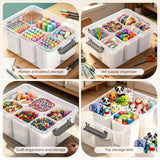 Citylife 17-Quart Craft Organizer Bin with Lid, Clear, Clear, 17 qt