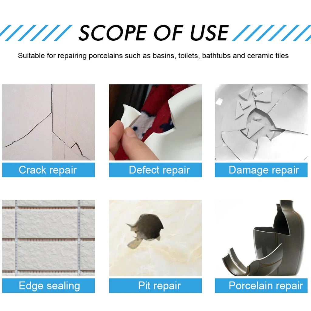 Tile and Shower Repair Kit for White Surfaces - Easy-To-Use, Water-Resistant Epoxy Acrylic for Chips, Scratches, and Cracks on Fiberglass, Acrylic, Ceramic, and More
