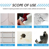 Tile and Shower Repair Kit for White Surfaces - Easy-To-Use, Water-Resistant Epoxy Acrylic for Chips, Scratches, and Cracks on Fiberglass, Acrylic, Ceramic, and More