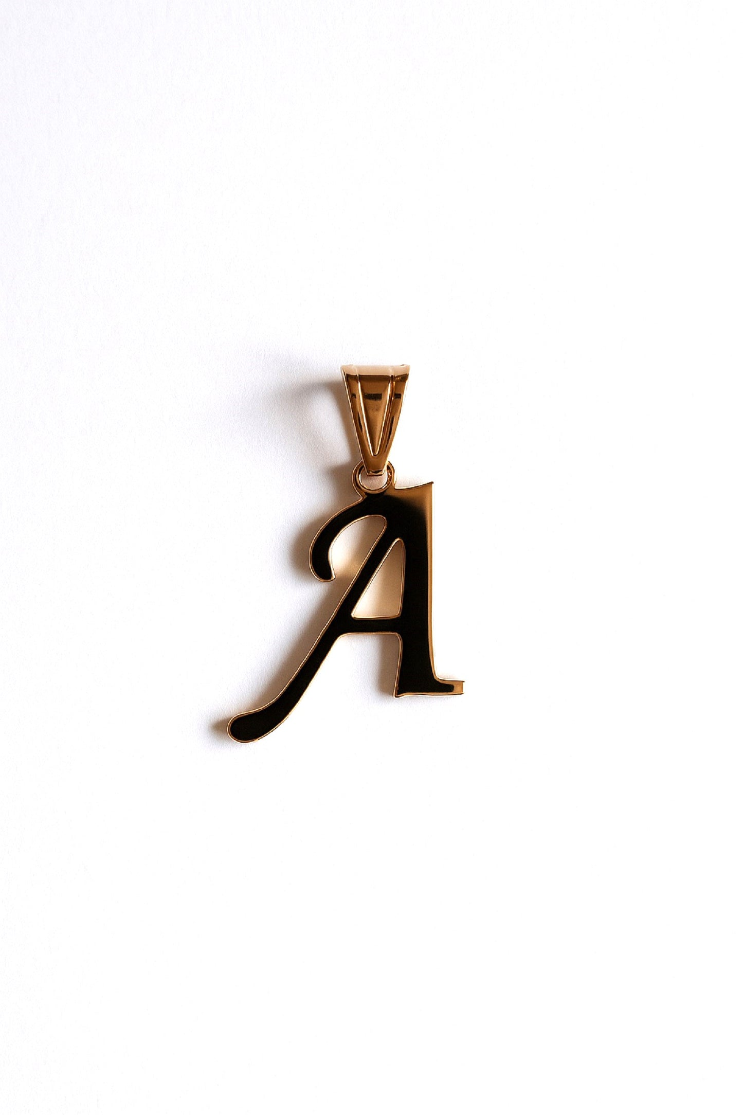 Gold Initial Letter Pendant – Elegant Script Alphabet Charms | A & T