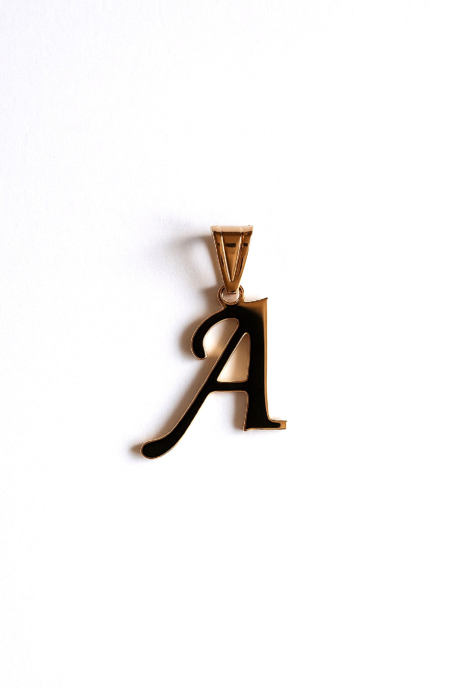 Gold Initial Letter Pendant – Elegant Script Alphabet Charms | A & T