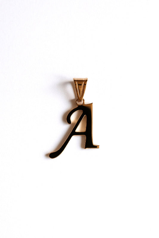 Gold Initial Letter Pendant – Elegant Script Alphabet Charms | A & T
