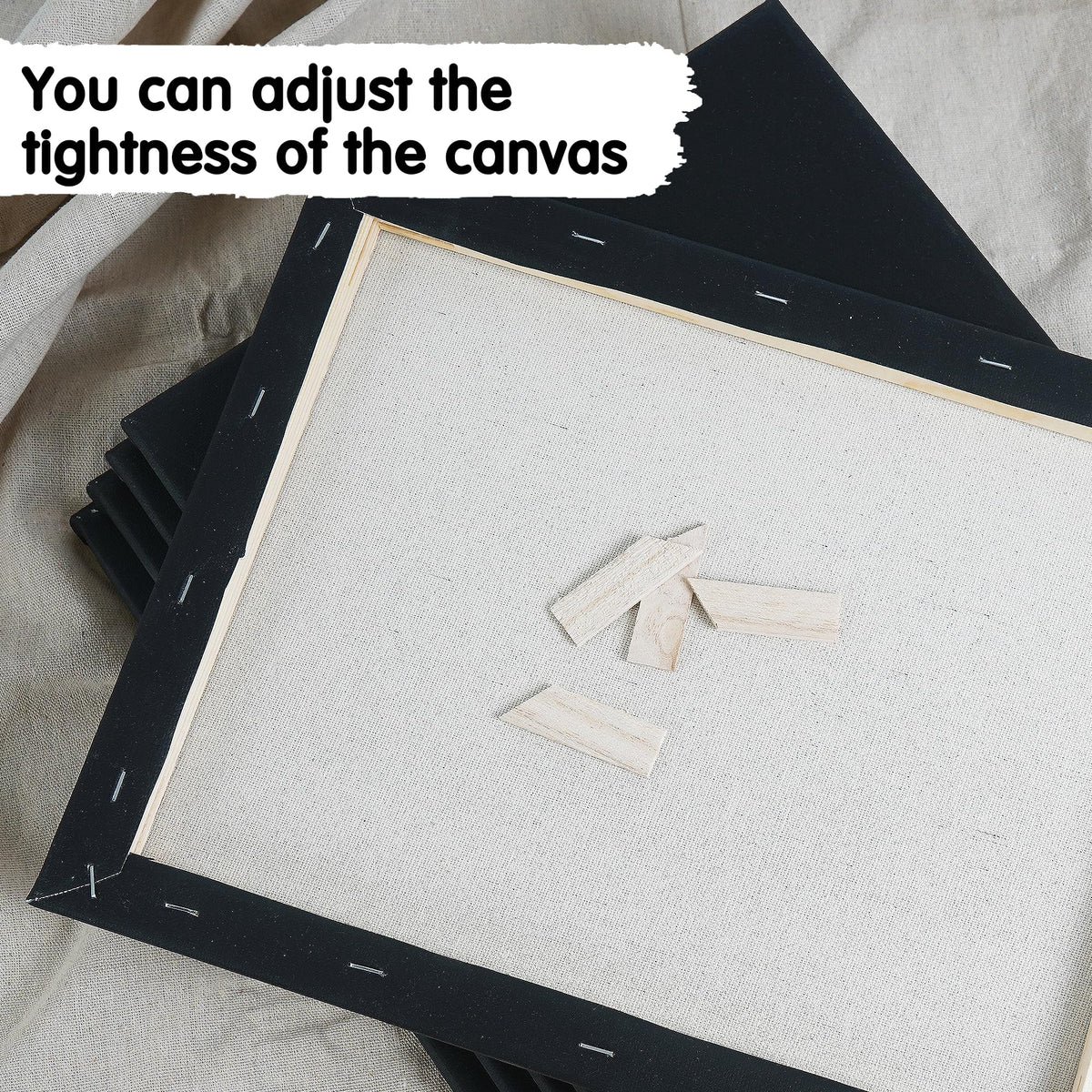CONDA Black Stretched Canvas, 11x14 in, 8-Pack