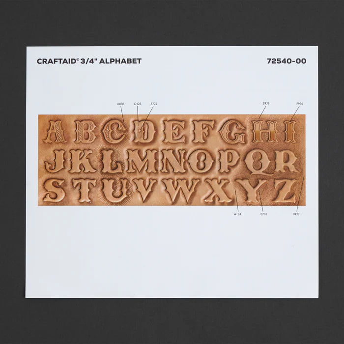 Tandy Leather Alphabet Craftaid® 3/4" (1.9 cm)