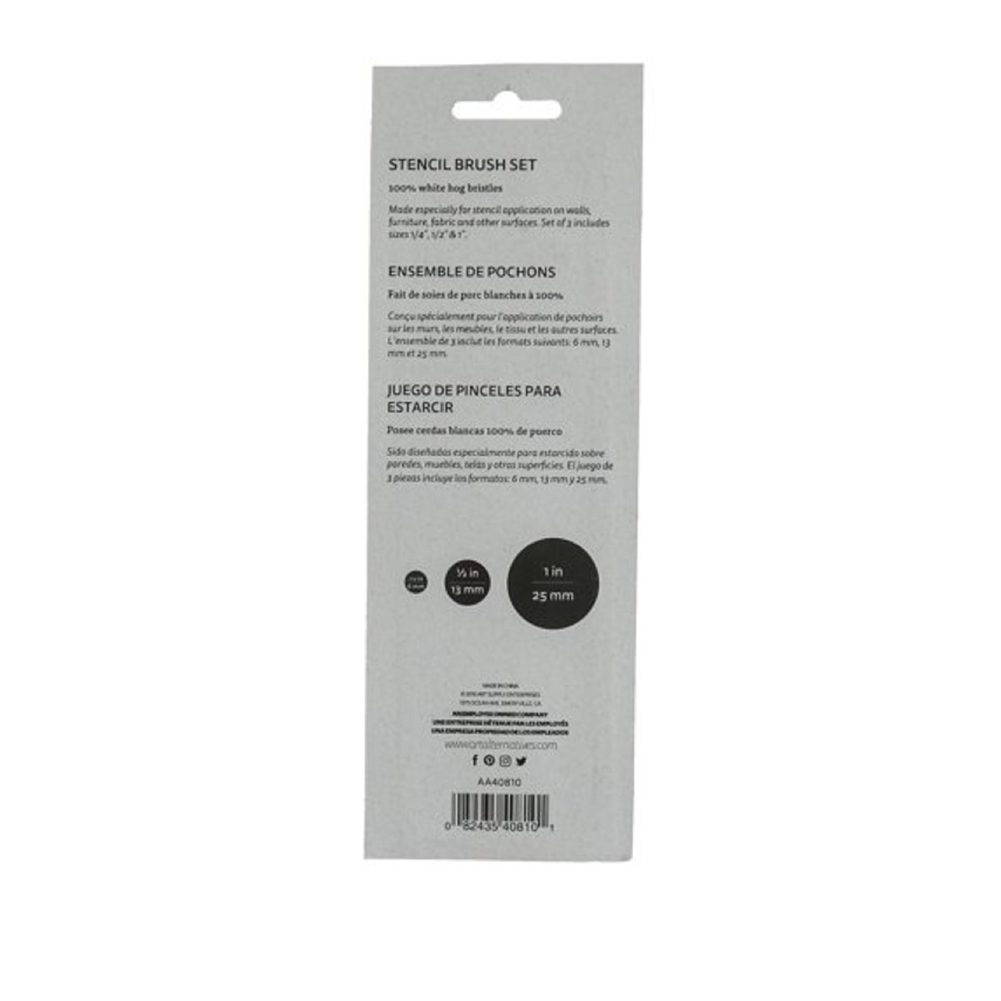 Art Alternatives - Stencil Brush - 3-Brush Set