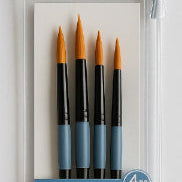 Artist's Loft Acrylic Paint Brush Set – 4 Round Golden Synthetic Brushes (Sizes 6, 8, 10, 12)
