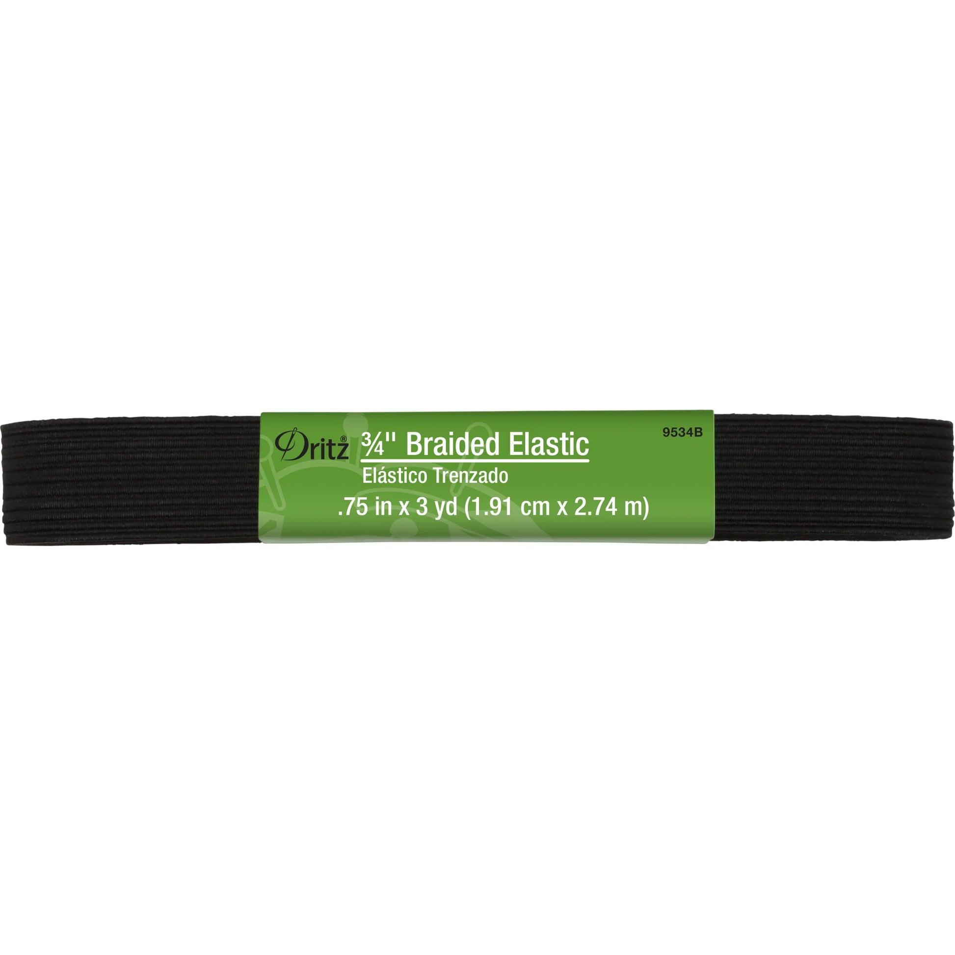 Dritz 3/4" Black Braided Elastic, 3 yd