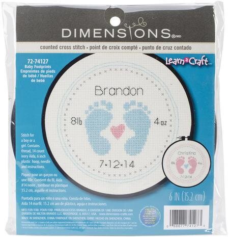 Baby Footprints Learn-A-Craft Beginner Cross Stitch Kit