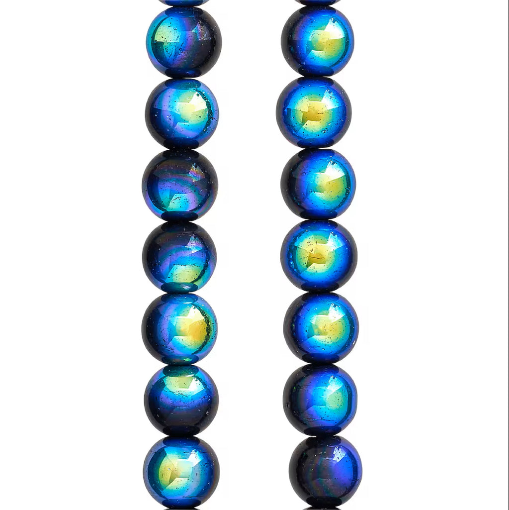 Black Aurora Borealis Round Glass Beads, 10mm by Bead Landing